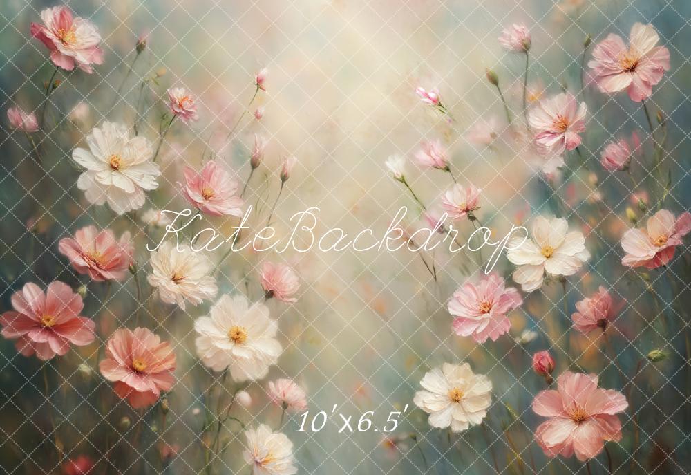 Kate Spring Fine Art Pastel Floral Backdrop Designed by Emetselch