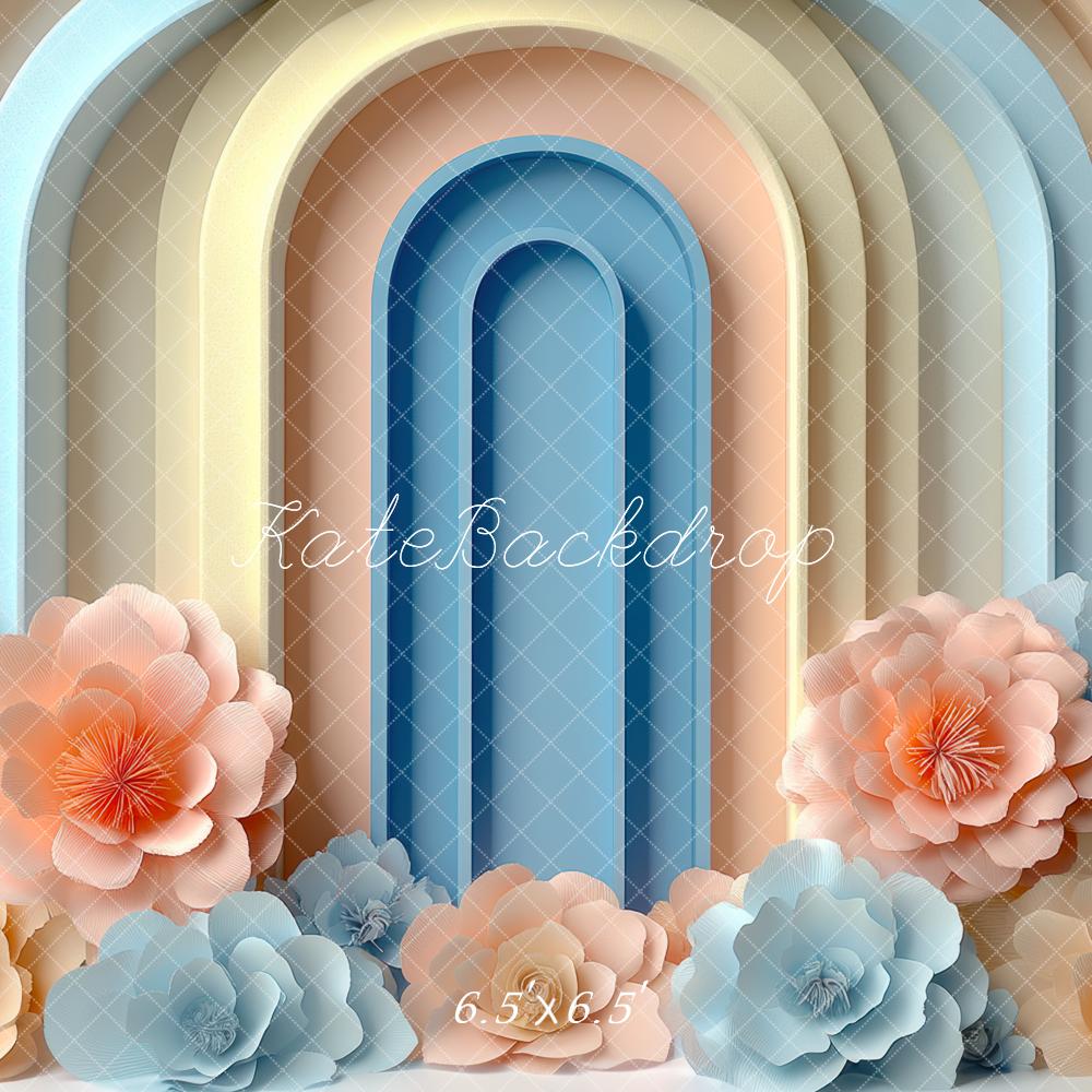 Kate Colorful Pastel Arch 3D Flowers Backdrop Designed by Mini MakeBelieve
