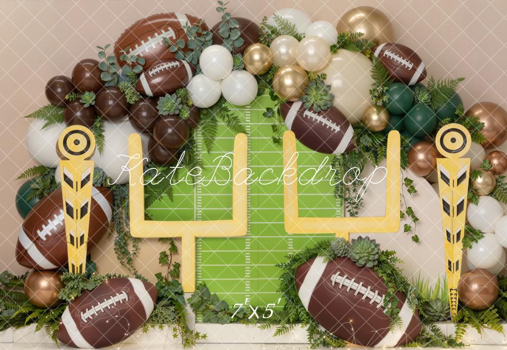 Kate Sports Football Field Goal Post Balloons Printed Backdrop Designed by Chain Photography