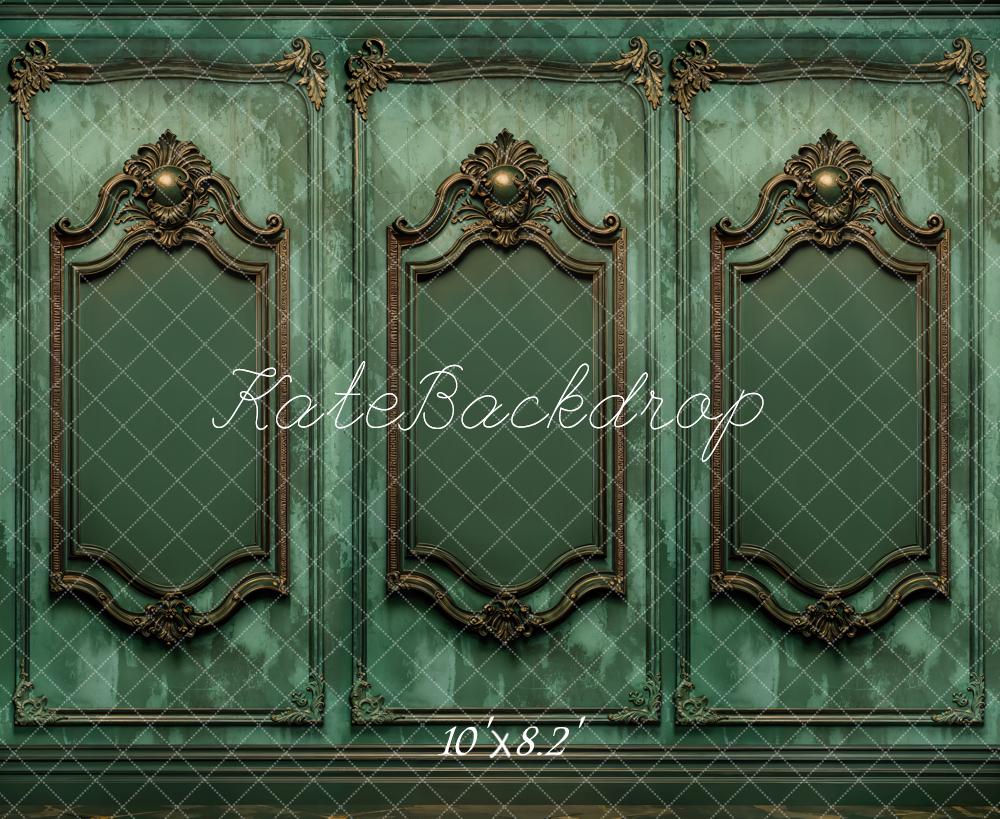 Kate Boudoir Vintage Green Ornate Wall Backdrop Designed by Kate Image