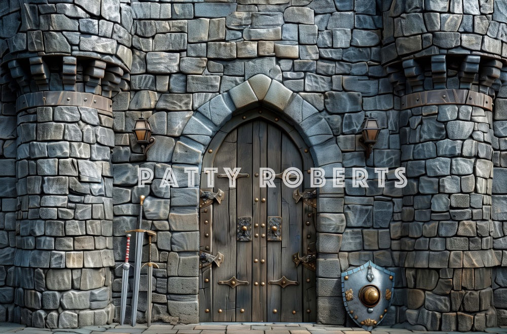 Kate Vintage Knight Gray Stone Castle Backdrop Designed by Patty Robert