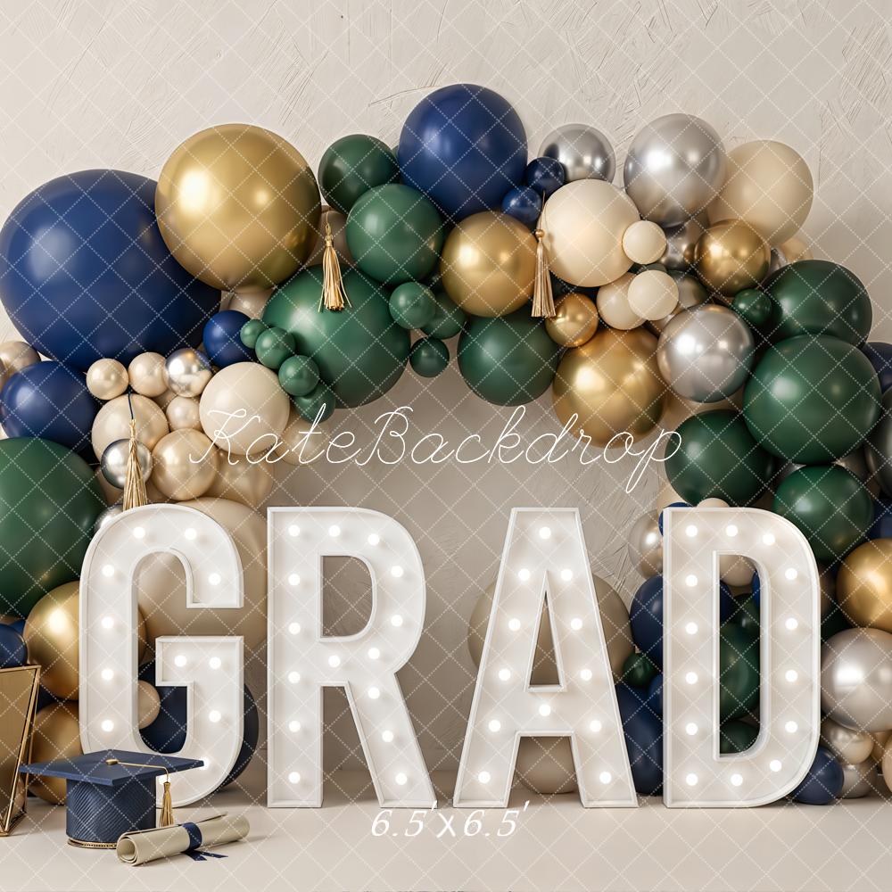 Kate Graduation Balloon Arch With Grad Letters Printed Backdrop Designed by Emetselch