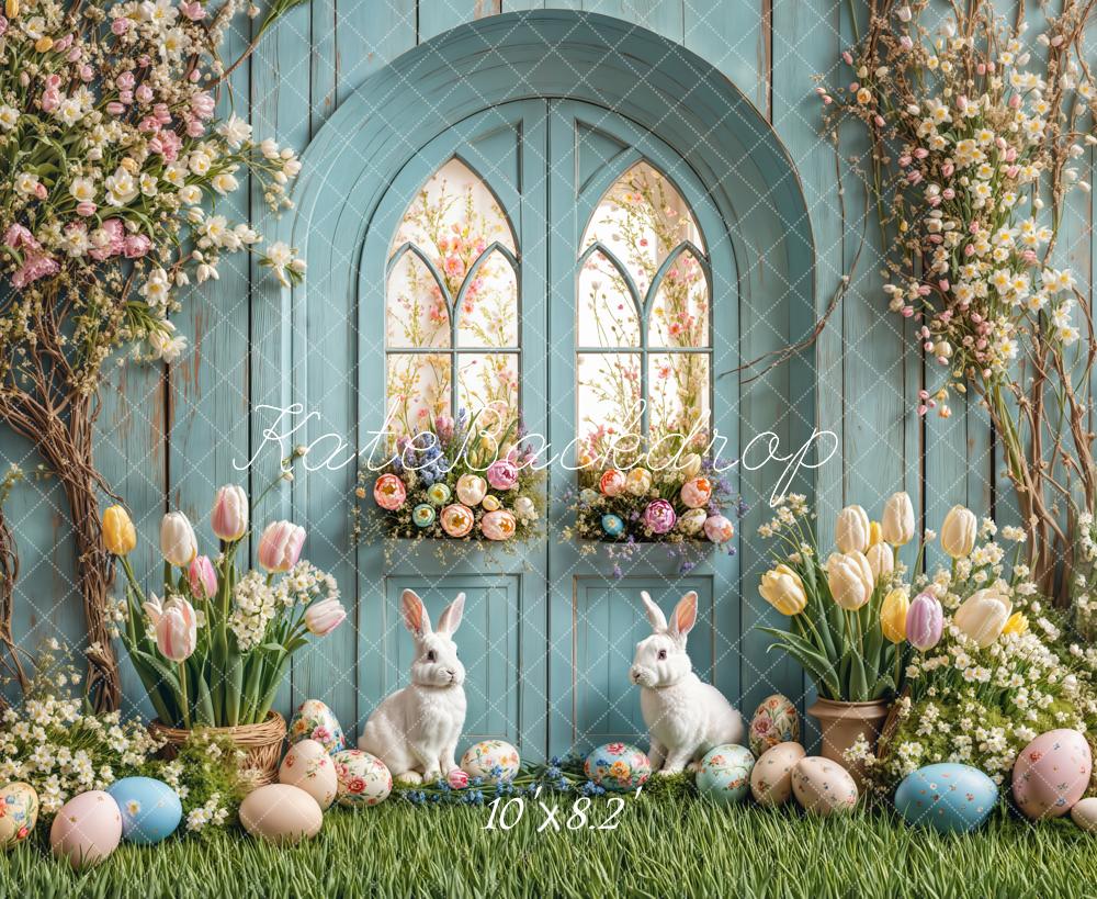 Arco de Puerta de Huevo Floral de Conejo de Pascua Diseñado por Emetselch