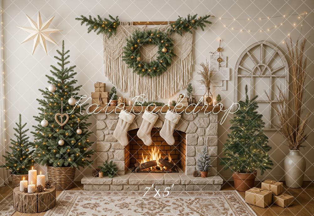 Corona de Navidad Boho Macramé para Chimenea Diseñado por Ashley Paul