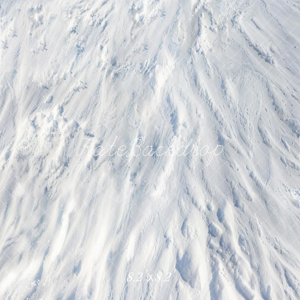 Kate White Snow Abstract Texture Floor Backdrop Designed by Emetselch