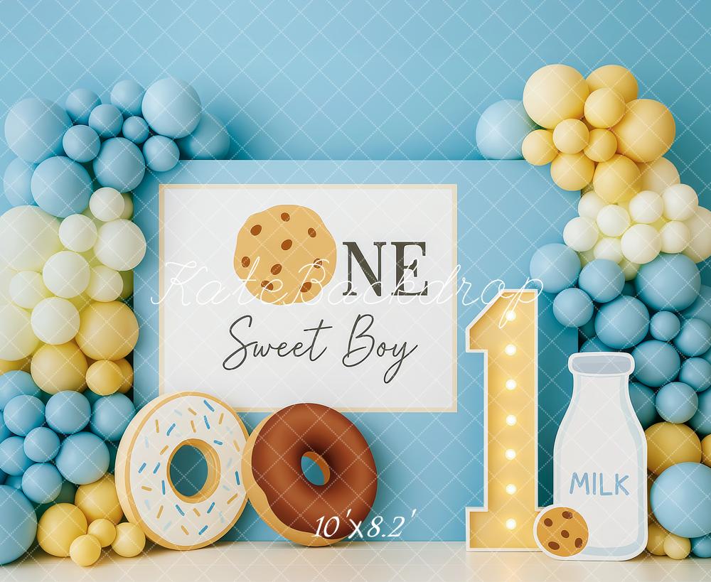 Kate Cake Smash Sweet Boy Cookie Donut Backdrop Designed by Patty Roberts