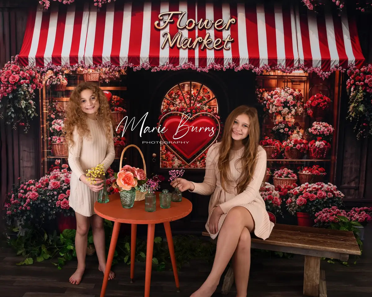 Fondo de Tienda de Flores del Día de San Valentín Diseñado por Emetselch