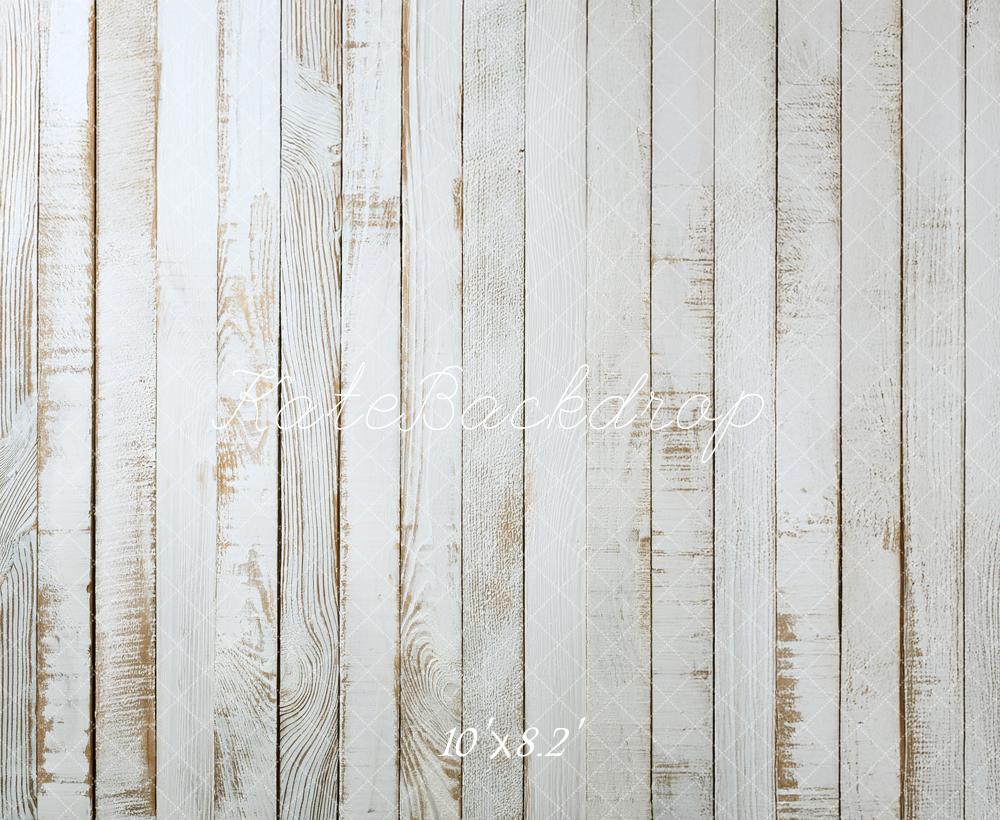 Kate Vintage White Wood Panel Floor Backdrop Designed by Mandy Ringe Photography