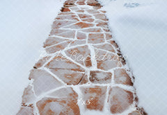 Fondo de Piso de Piedra Marrón en Camino de Nieve Blanca Diseñado por Emetselch