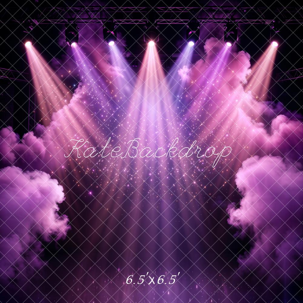 Kate Purple Spotlight Glitter Stage Printed Backdrop Designed by Chain Photography