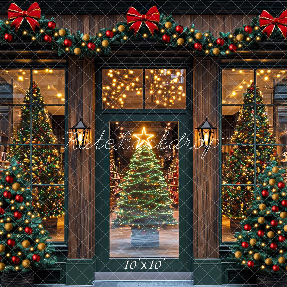 Kate Christmas Garland Tree Window Lights Backdrop Designed by Mini MakeBelieve