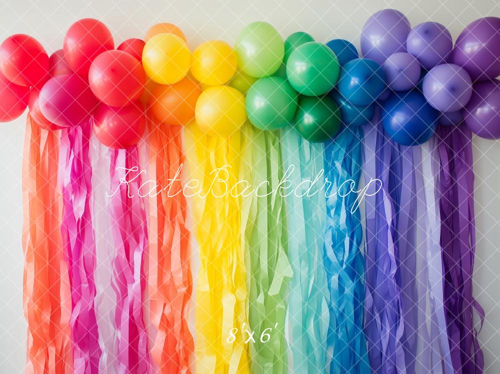 Kate Rainbow Balloon Colorful Streamer Backdrop Designed by Patty Roberts