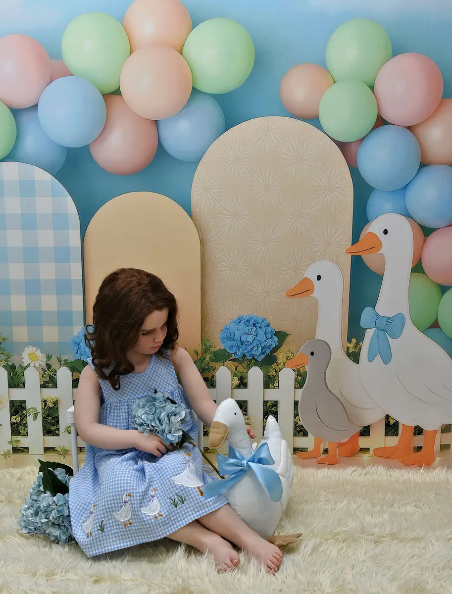 Cake Smash Tuin Ganzen Pastel Ballonnen Foto Achtergrond Designed by Patty Roberts