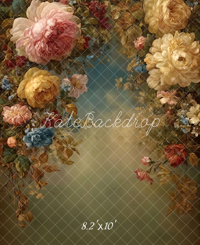 Kate Fine Art Floral Vintage Printed Backdrop Designed by GQ