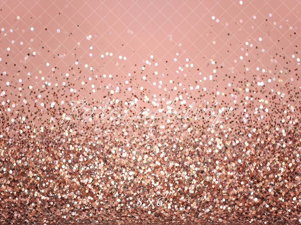 Kate Rose Gold Glitter Bokeh Printed Backdrop Designed by Angela Miller