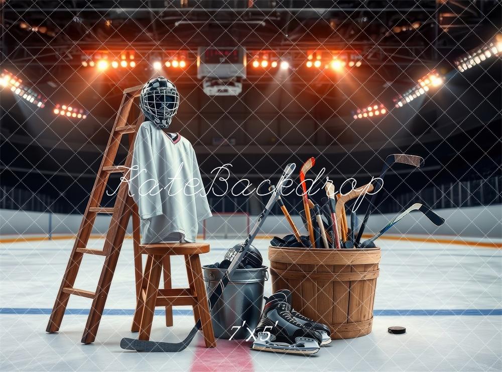 Sport Hockey Arena Apparatuur Ladder Foto Achtergrond Designed by Laura Bybee