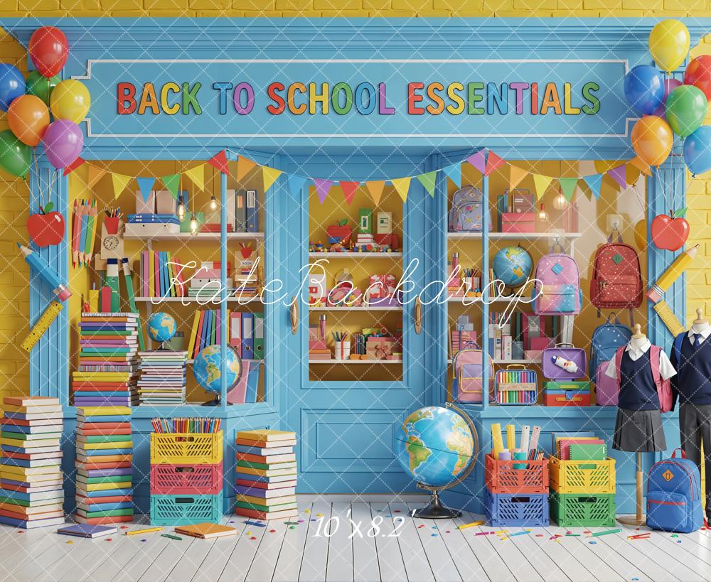 Kate Back To School Classroom Books Balloons Supplies Backdrop Designed by Emetselch