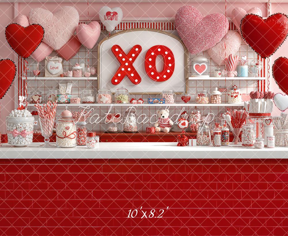 Kate Valentine's Day Candy Bar Hearts Balloons XO Backdrop Designed by Emetselch