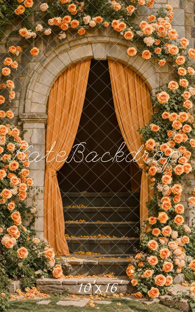 Arco de Flores Romántico con Escaleras en Cascada Fondo Diseñado por Emetselch