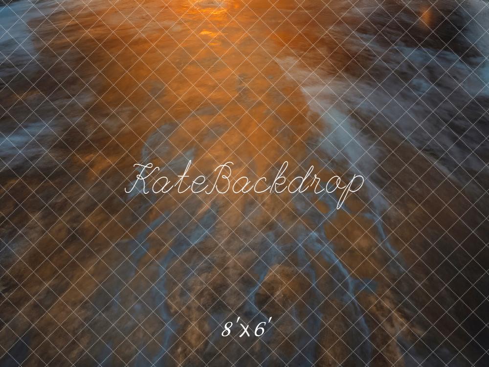 Kate Abstract Cave Orange Blue Floor Backdrop Backdrop Designed by Emetselch