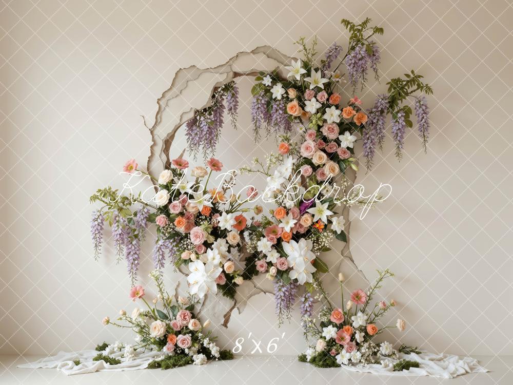 Kate Mother's Day Boho Flower Arch Torn Wall Backdrop Designed by Mini MakeBelieve