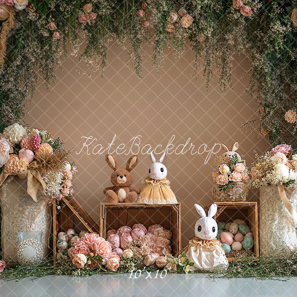 Kate Easter Bunny Flower Arch Pastel Eggs Backdrop Designed by Emetselch