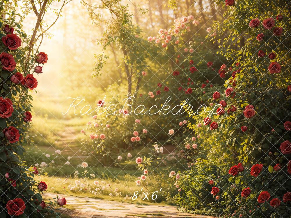 Kate Valentine Garden Rose Sunlight Backdrop Designed by Emetselch