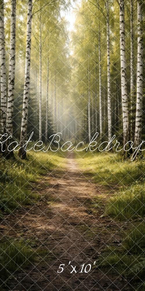 Kate Sweep Forest Birch Trees Pathway Printed Backdrop Designed by Vertigo Productions