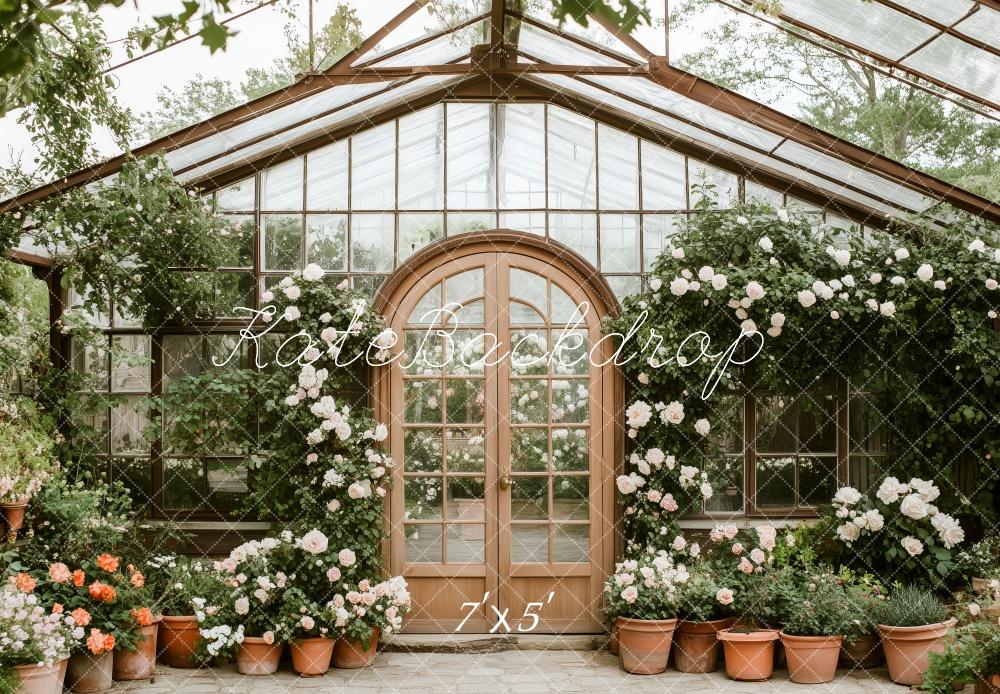 Spring Garden Greenhouse Floral Foto Achtergrond Designed by Patty Roberts