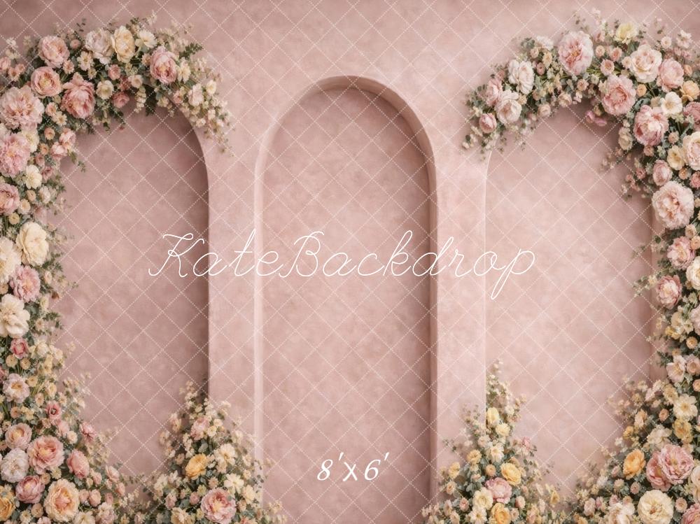 Kate Spring Flower Arch Pink Arched Wall Printed Backdrop Designed by Vertigo Productions