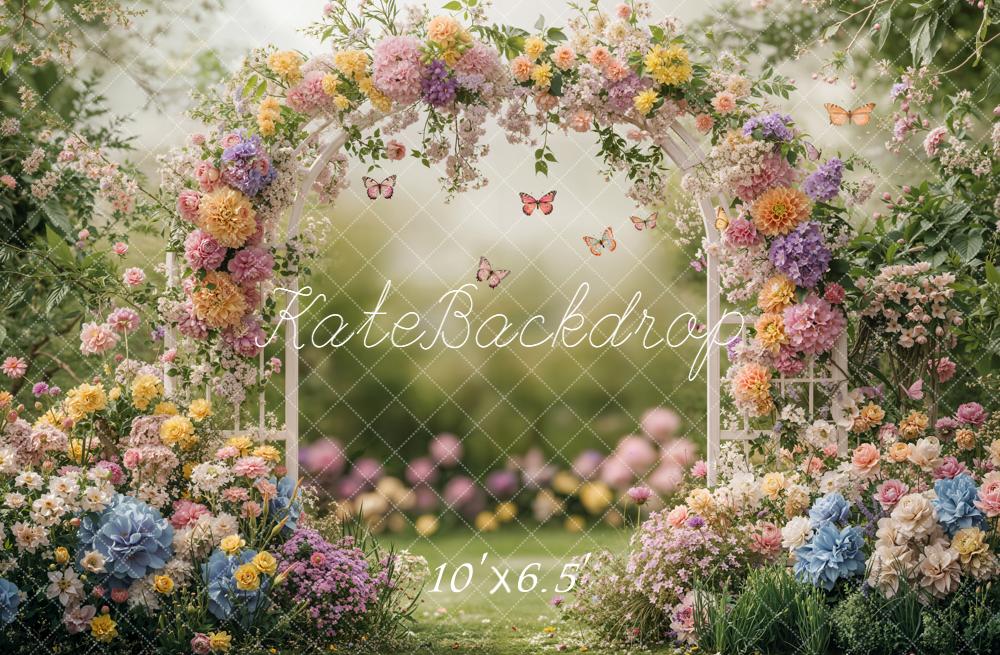Kate Spring Flower Arch Garden Butterflies Backdrop Designed by Emetselch