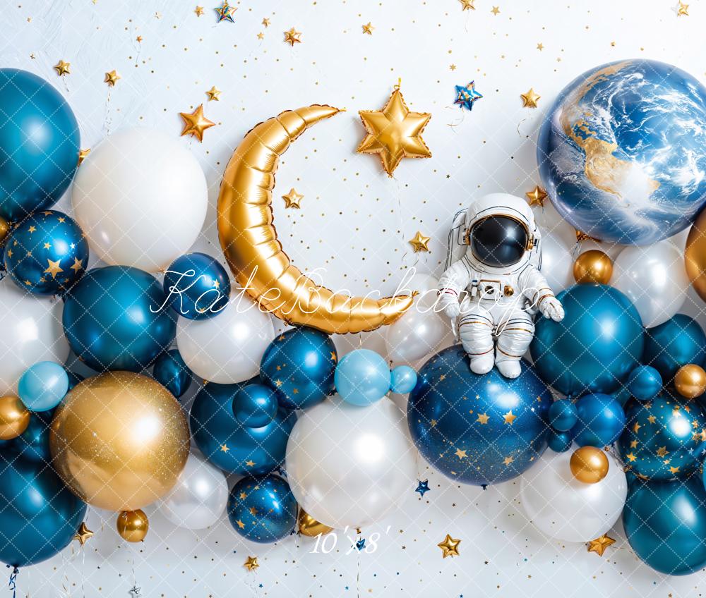 Fondo de globos de astronauta espacial para fiesta de cumpleaños de Kate diseñado por Emetselch