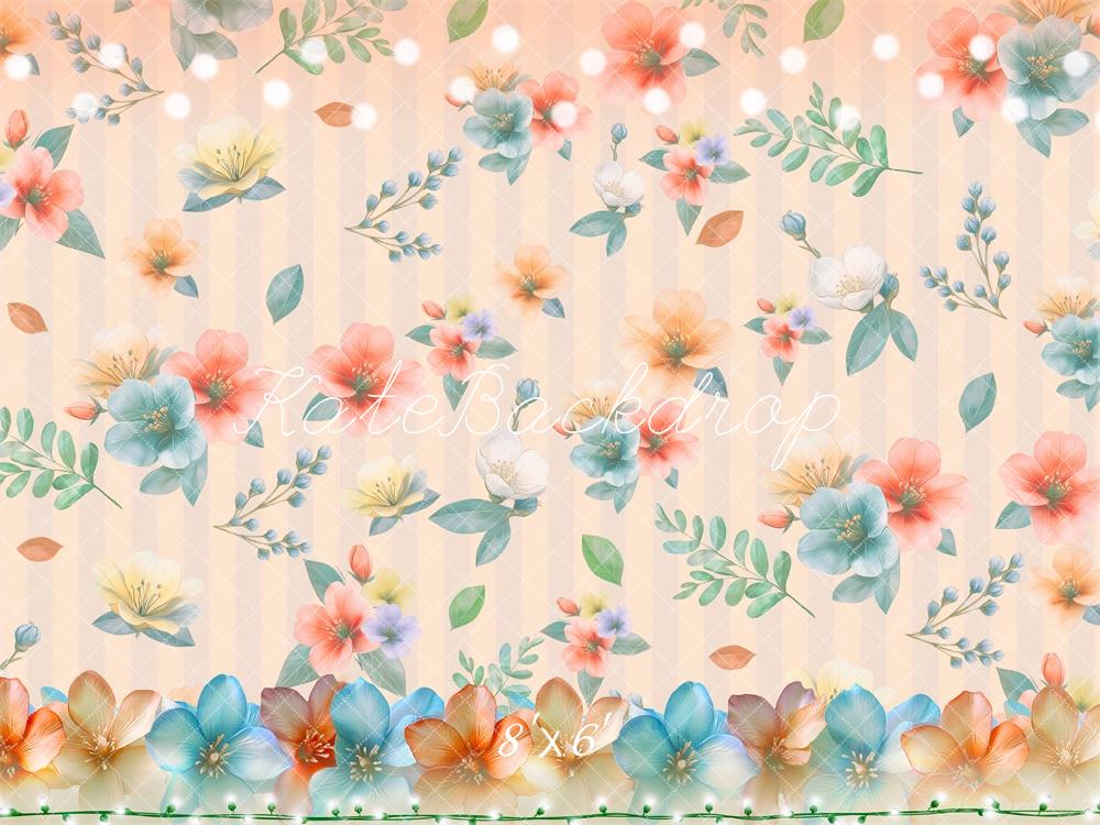 Kate Floral Pastel Pattern Backdrop Designed by Laura Bybee