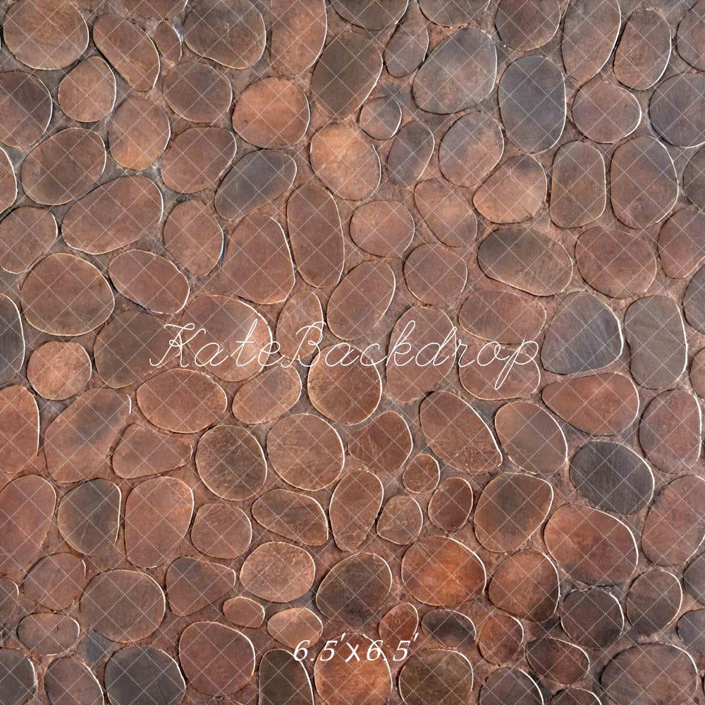 Kate Brown Cobblestone Floor Printed Backdrop Designed by Mini MakeBelieve