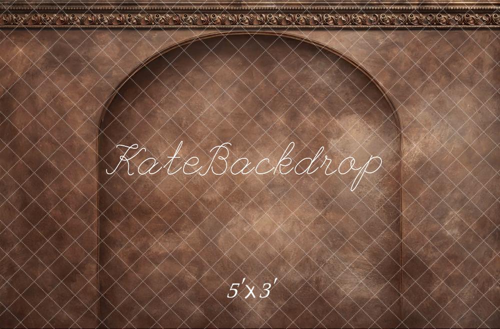 Kate Fine Art Brown Ornate Arch Wall Printed Backdrop Designed by Mini MakeBelieve