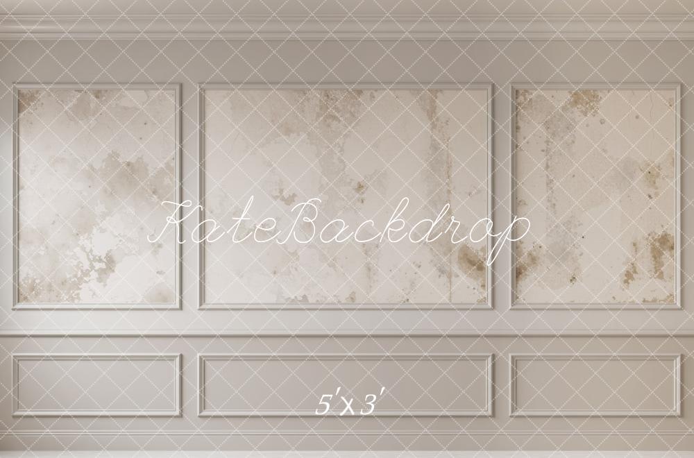 Kate Beige Retro Wall Panel Printed Backdrop Designed by Mini MakeBelieve
