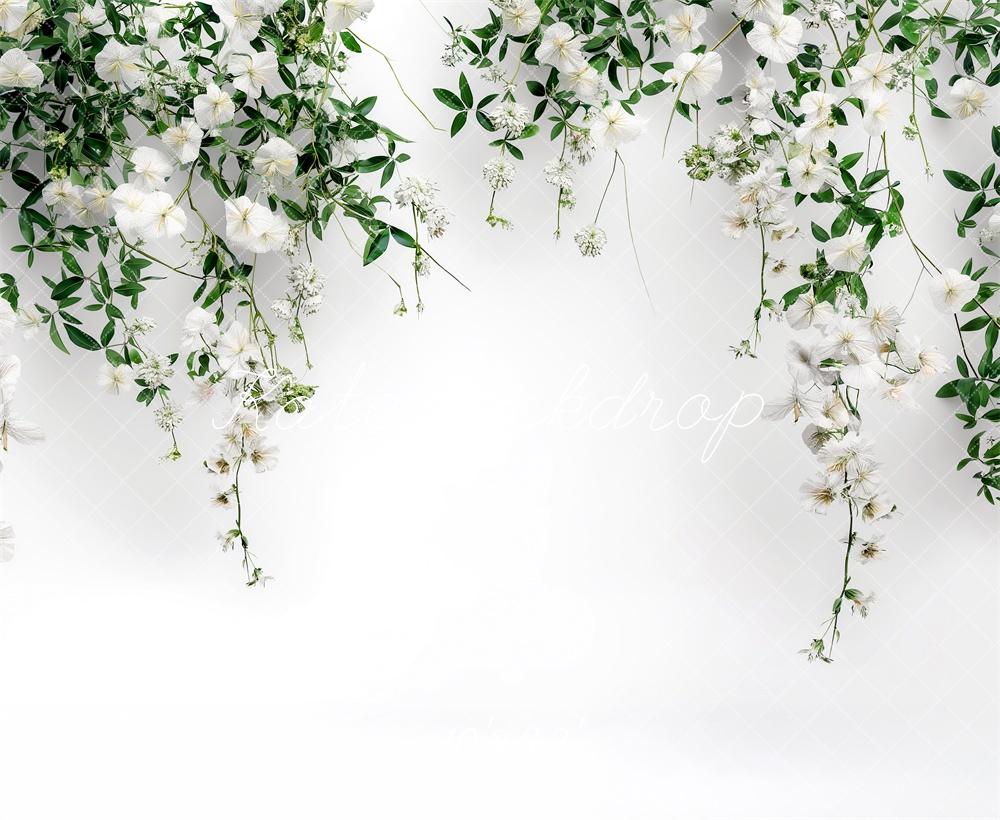 Floraal Groene Witte Foto Achtergrond Designed by Kerry Anderson