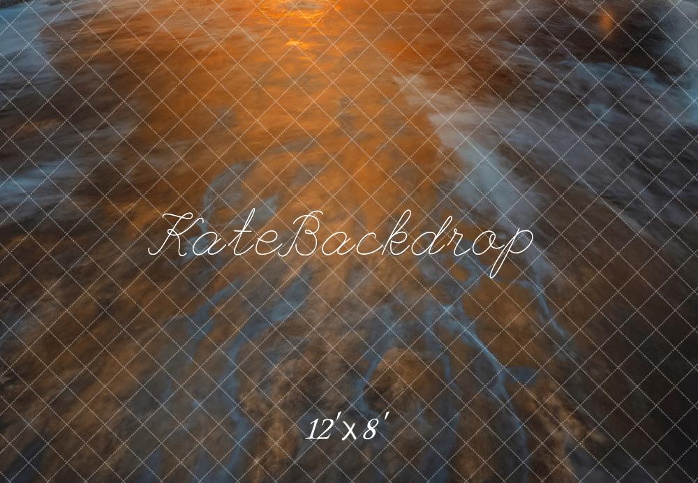 Kate Abstract Cave Orange Blue Floor Backdrop Backdrop Designed by Emetselch