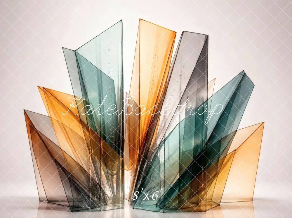 Kate Abstract Geometric Glass Shapes Printed Backdrop Designed by Vertigo Productions