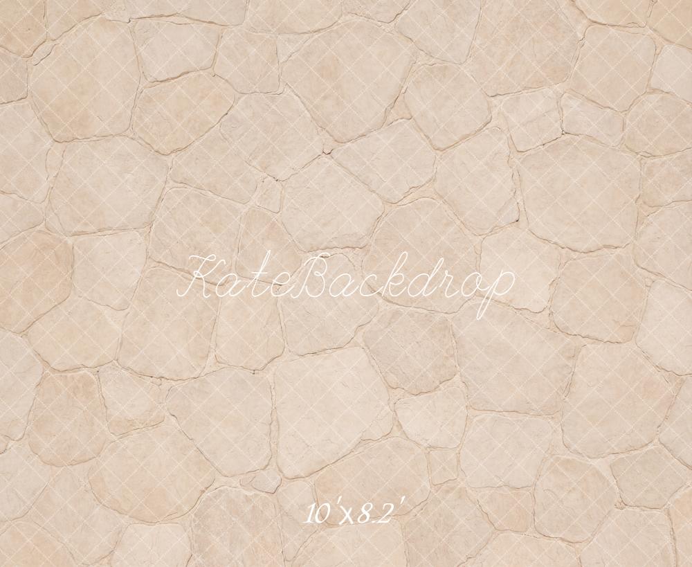 Kate Beige Cobblestone Floor Printed Backdrop Designed by Emetselch