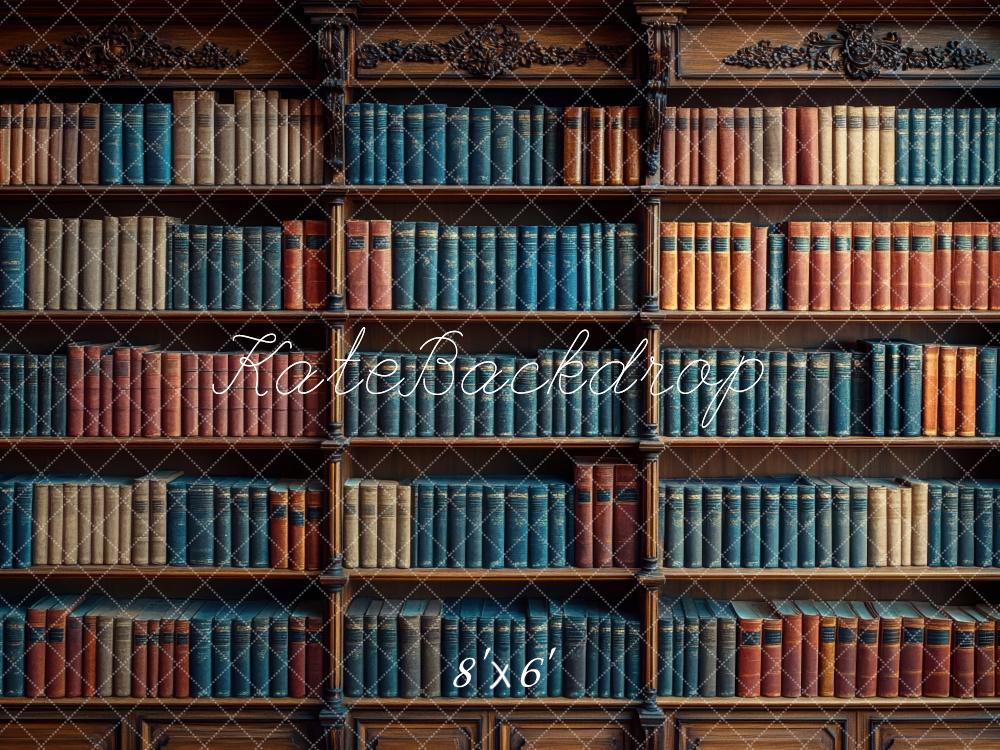 Vintage Bibliotheek Boekenkast Foto Achtergrond Designed by Mini MakeBelieve