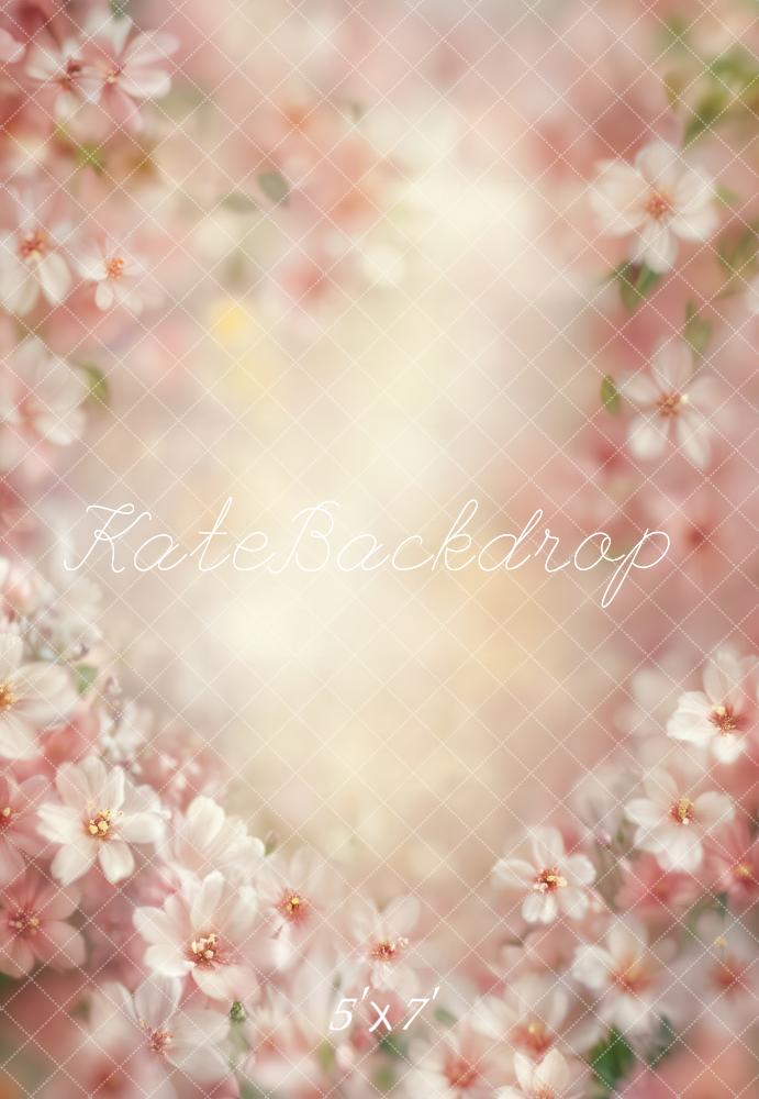 Kate Spring Floral Bokeh Pink Backdrop Designed by Emetselch
