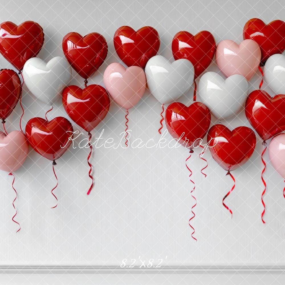 Kate Valentine Heart Balloon White Backdrop Designed by Mini MakeBelieve