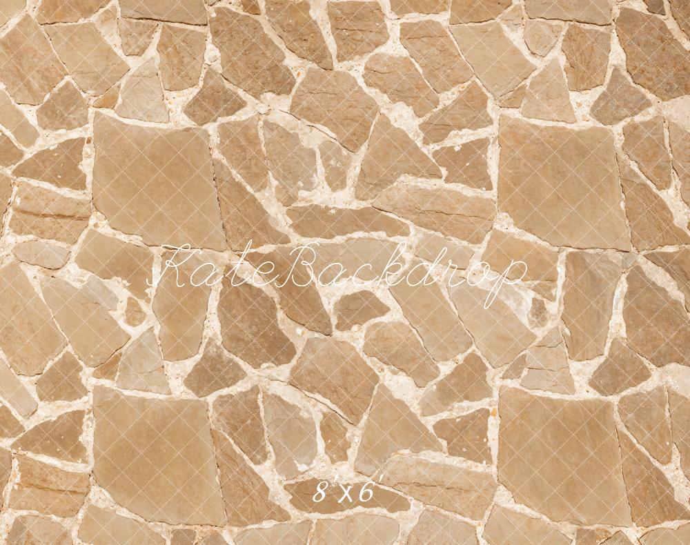 Kate Light Brown Cobblestone Texture Floor Backdrop Designed by Kate Image