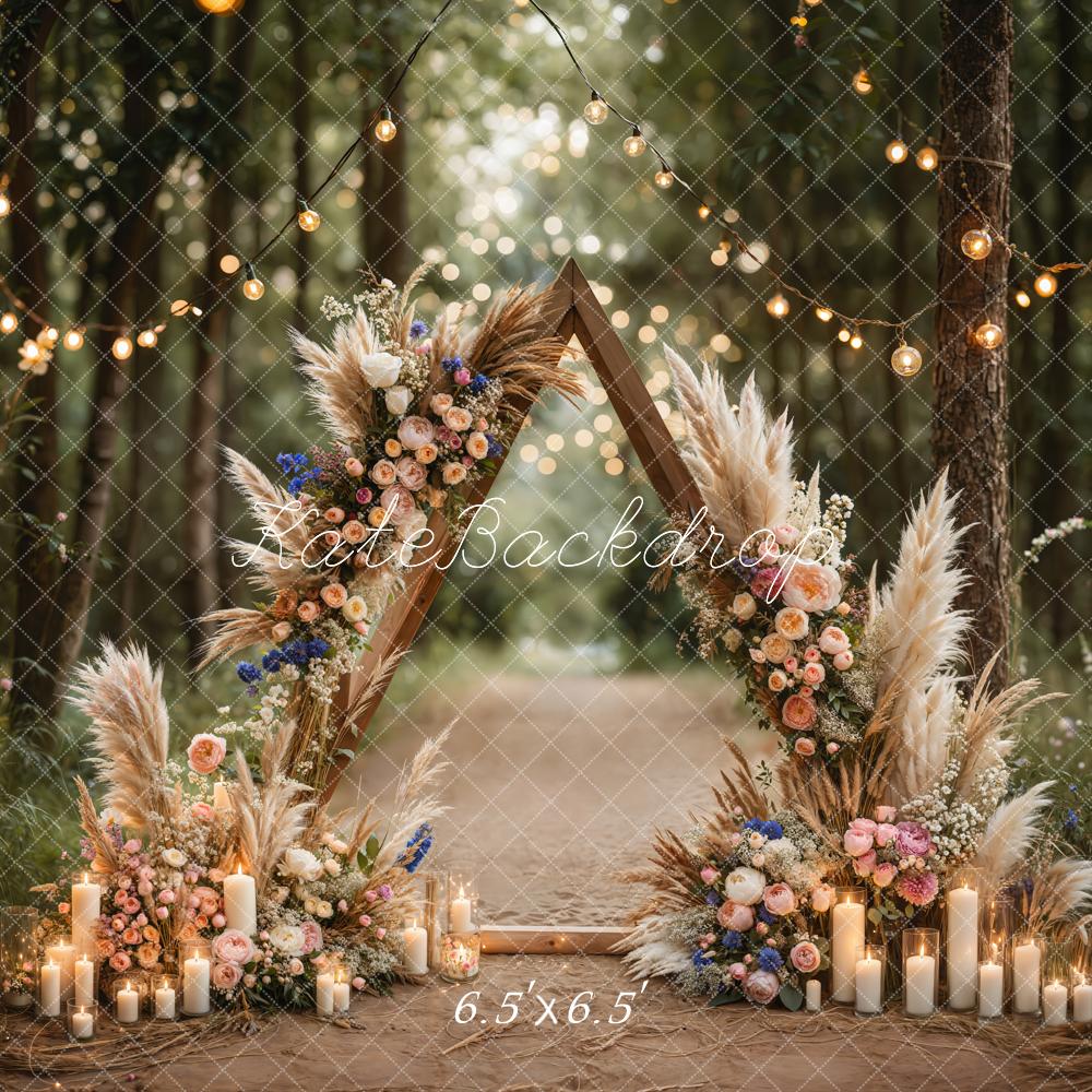 Kate Boho Forest Wedding Floral Arch Backdrop Designed by Emetselch
