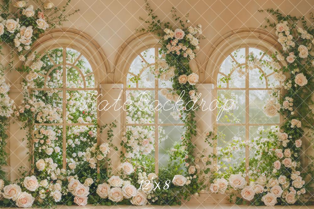 Kate Spring Flower Arch Window Roses Backdrop Designed by Emetselch