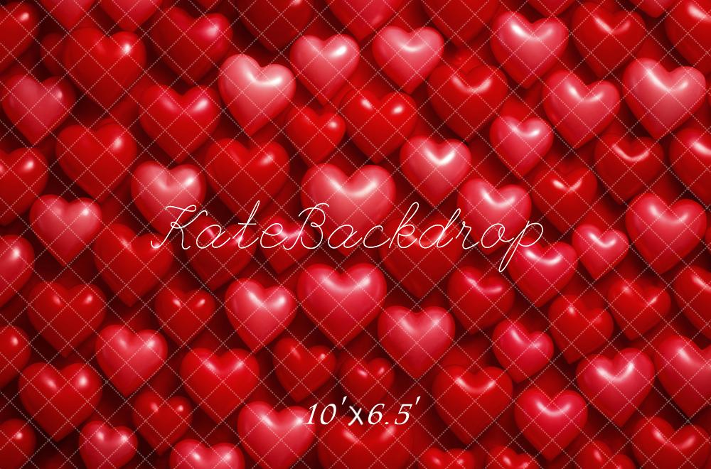 Kate Valentine's Day Red Heart Pattern Backdrop Designed by Megan Leigh Photography