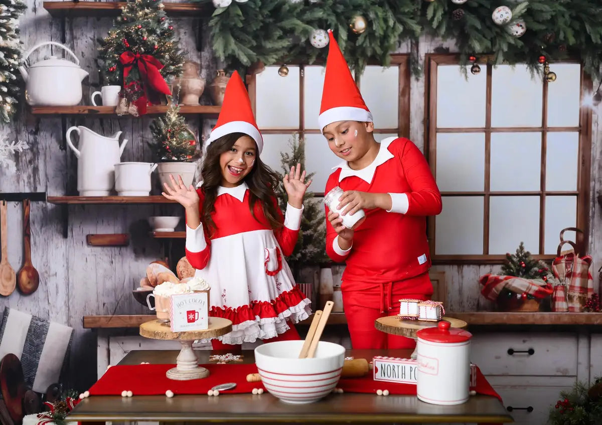 Fondo de cocina de Navidad en blanco diseñado por Emetselch