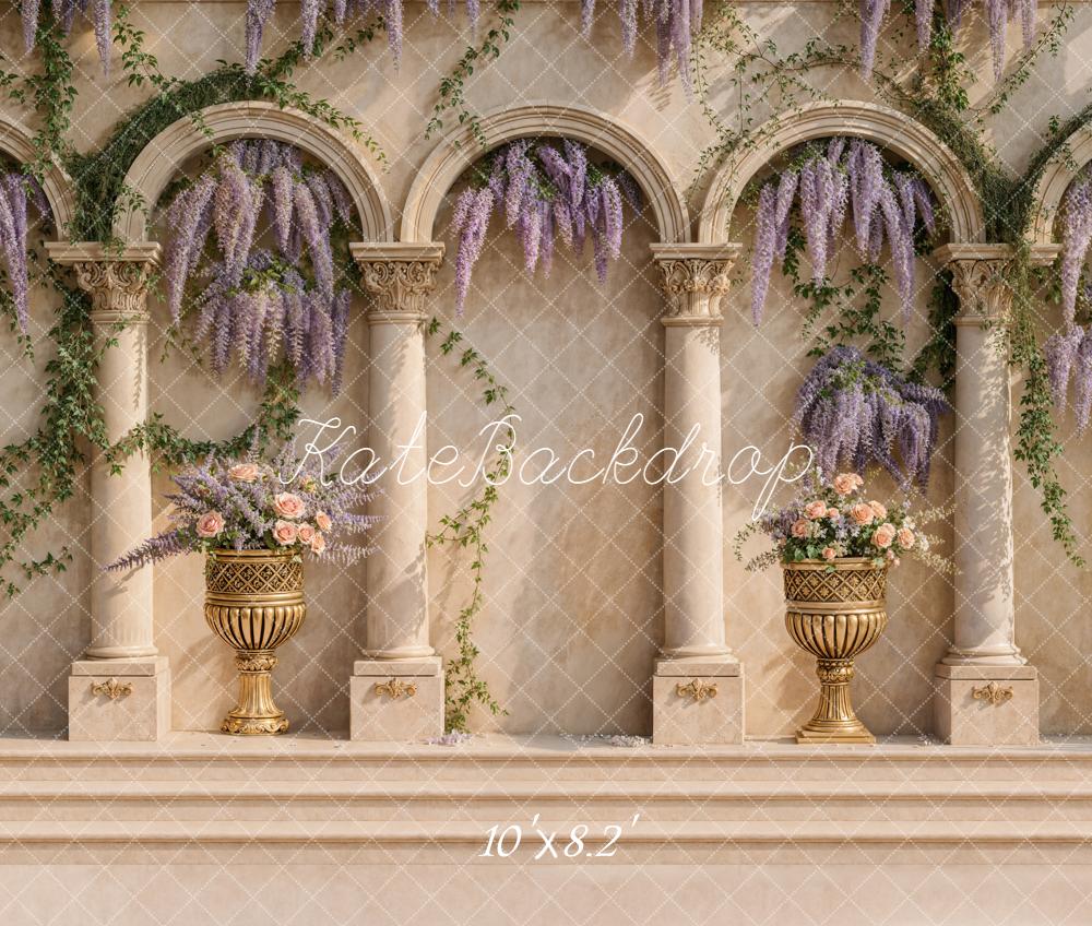 Kate Arches Columns Wisteria Flowers Backdrop Designed by Emetselch