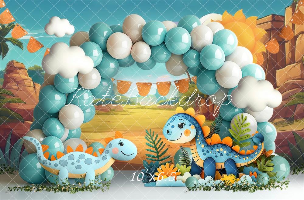Cake Smash Dinosaur Ballonboog Foto Achtergrond Designed by Laura Bybee